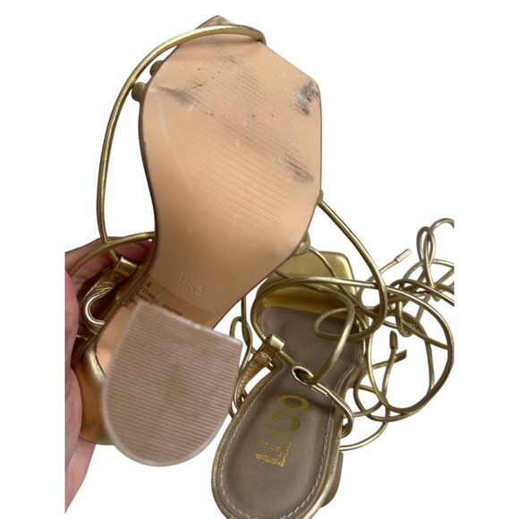 EGO Gold Lace Up Martini Heels Size US 5 / UK 3 - Picture 8 of 9